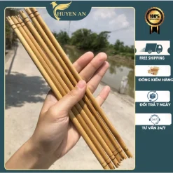 [Hút mật] Cầu thẳng tre 2 vòng đã xẻ rãnh (25.3cm) rẻ đẹp, cầu thẳng tre cho lồng chim hút mật Phụ kiện lồng chim Huyền An