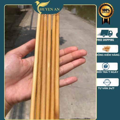 [Hút mật] Cầu thẳng tre 2 vòng đã xẻ rãnh (25.3cm) rẻ đẹp, cầu thẳng tre cho lồng chim hút mật Phụ kiện lồng chim Huyền An - Hình ảnh 2