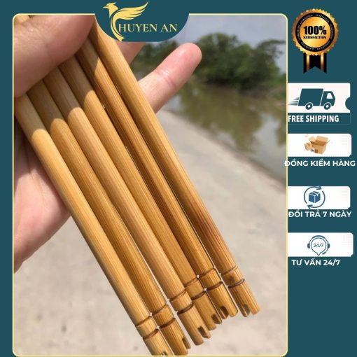[Hút mật] Cầu thẳng tre 2 vòng đã xẻ rãnh (25.3cm) rẻ đẹp, cầu thẳng tre cho lồng chim hút mật Phụ kiện lồng chim Huyền An - Hình ảnh 3